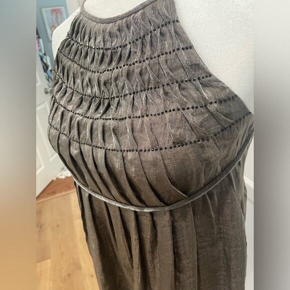 Adrianna Papell Brown Shiny Metallic Mini Dress- Size 10 - Picture 5 of 15